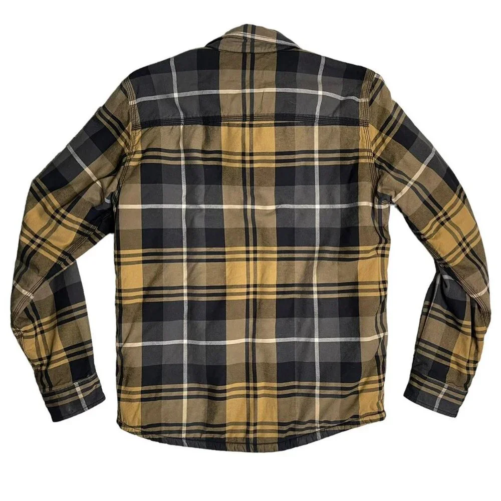 The North Face Sherpa Lined Plaid Jacket Men’s Small Tan Gray Black Fallstyle